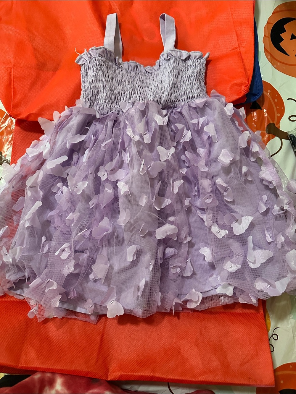SHEIN Lilac Butterfly Tulle Dress for Kids